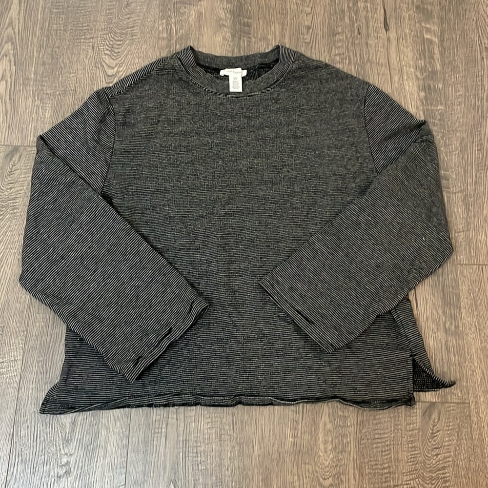 Anthropologie Daily Ritual Striped Crew Neck Terry Sweater